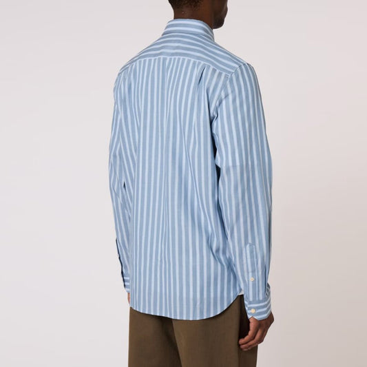 Regular Fit Cotton Stripe Shirt - Blue