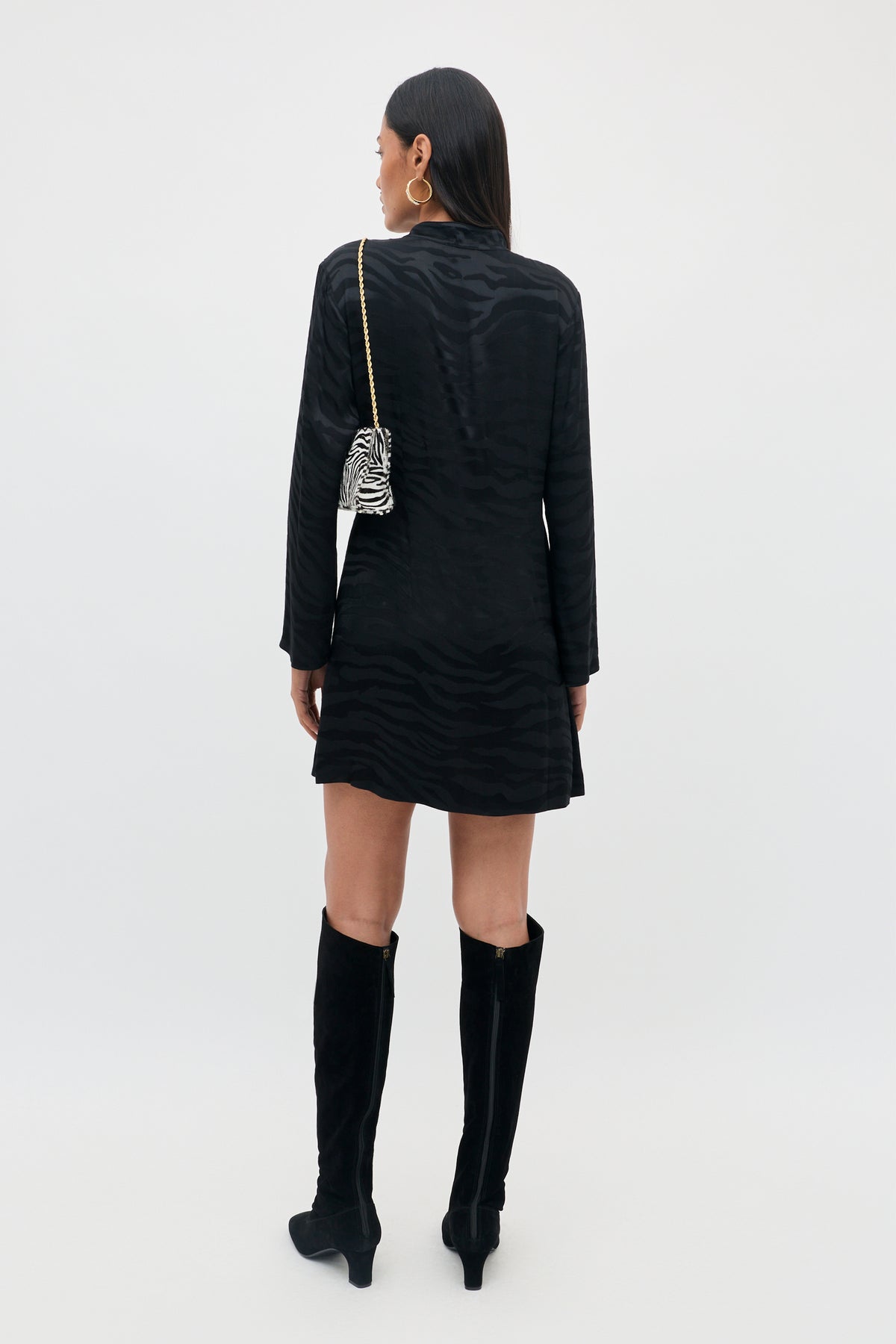 Rixo Brooklyn Cooper Jacquard Dress - Black