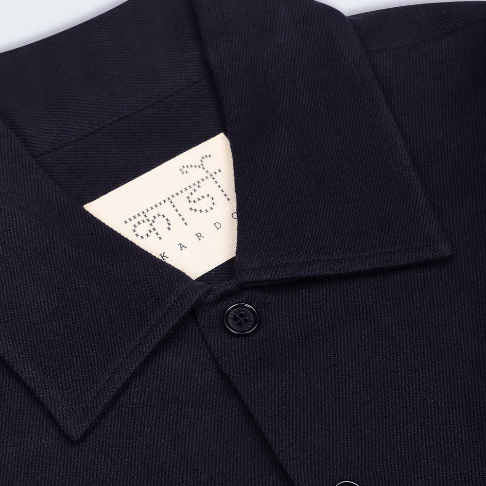 Martin Embroidered Overshirt - Navy