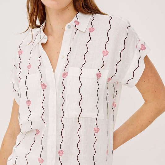 Cito Short Sleeve Shirt - Striped Seashells