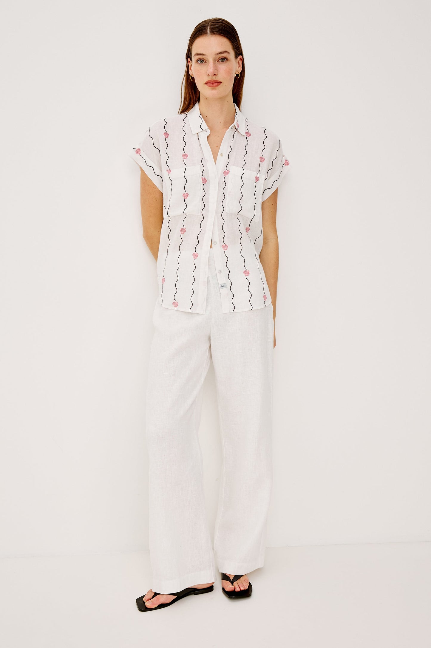 Cito Short Sleeve Shirt - Striped Seashells