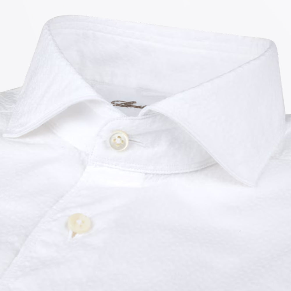 Stenstroms Regular Textured Shirt - White