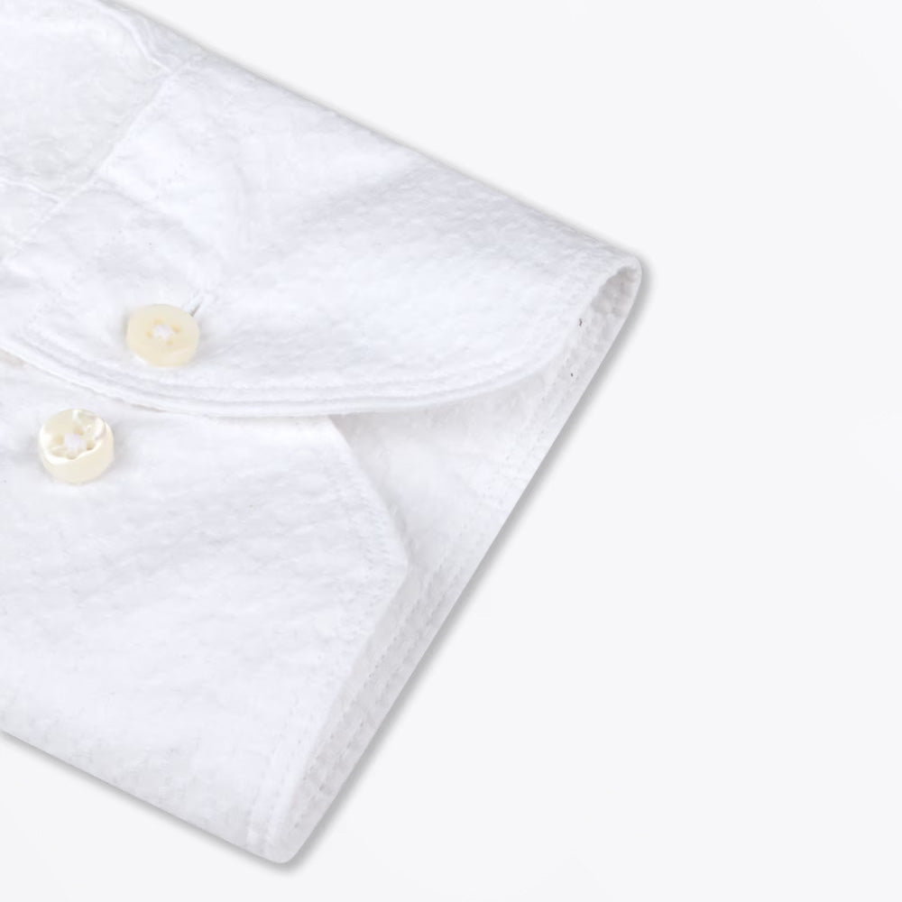 Stenstroms Regular Textured Shirt - White