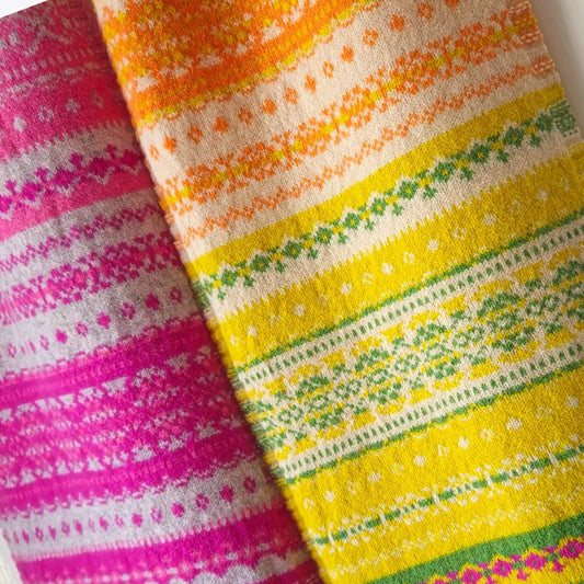 Alloa Fairisle Scarf - Tulip