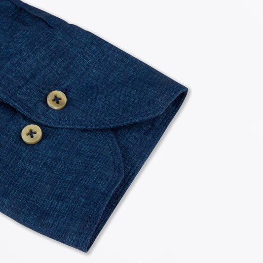 Regular Linen Shirt - Dark Blue