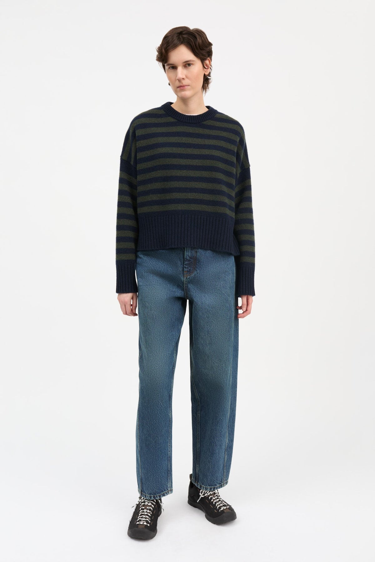 Campa Jumper - Navy / Dark Green Stripe