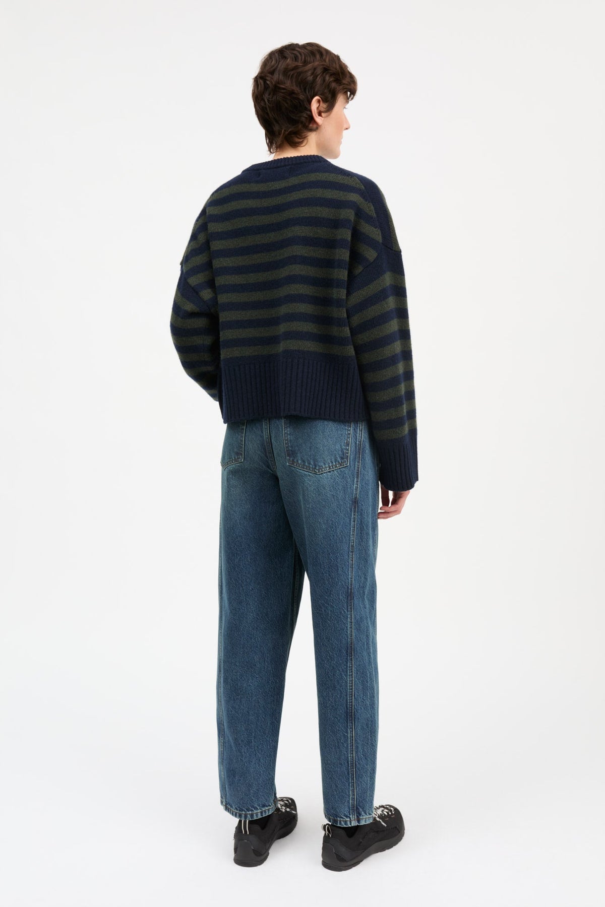 Campa Jumper - Navy / Dark Green Stripe