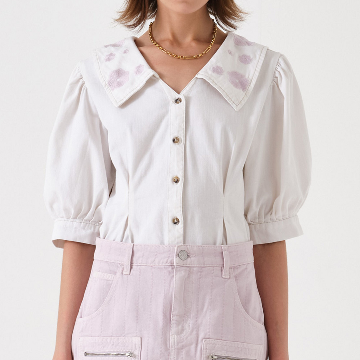 Cassie Top - White Embroidery