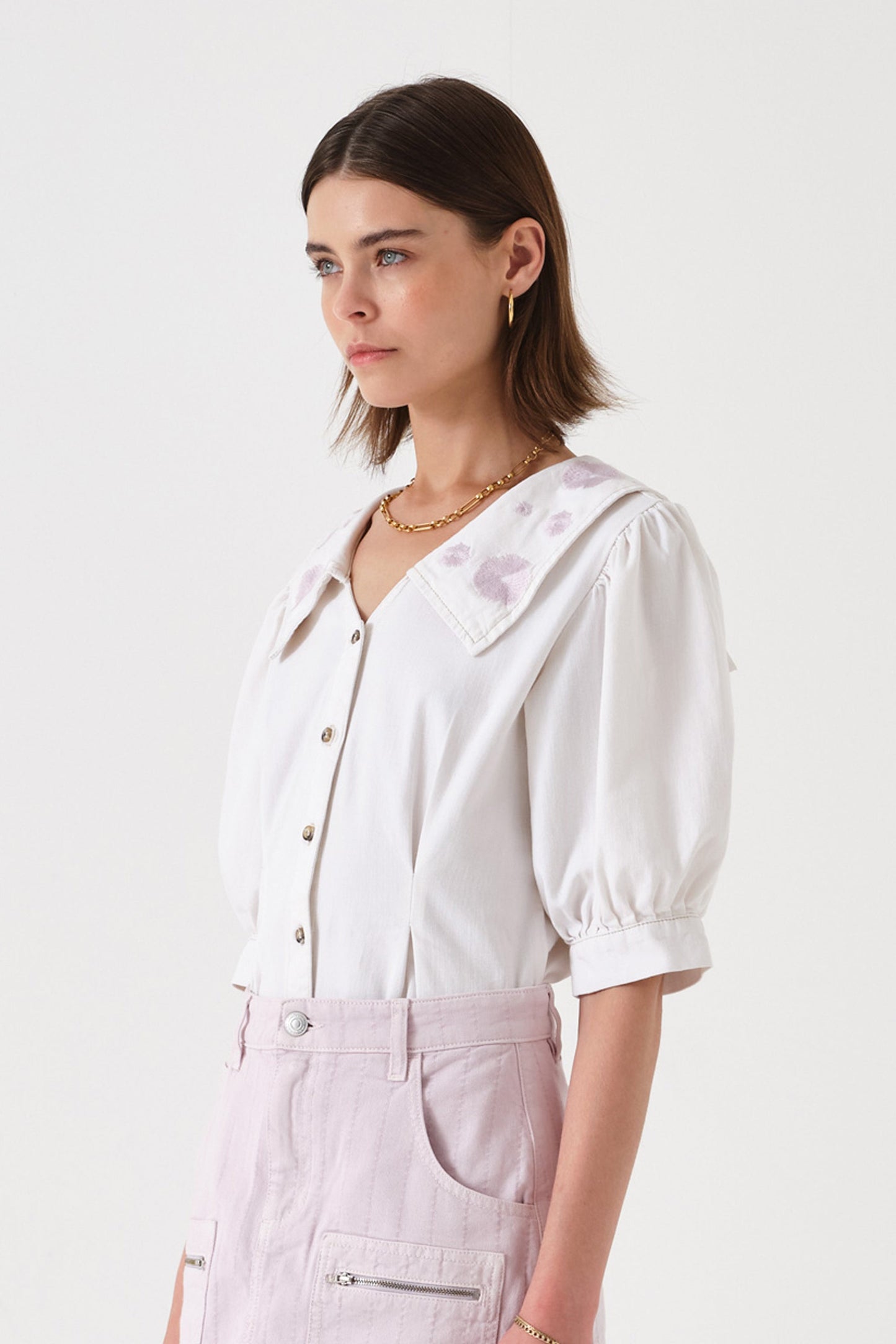 Cassie Top - White Embroidery