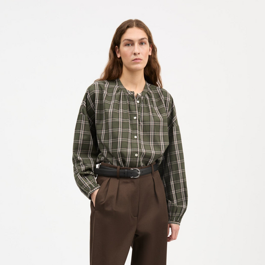 Cilla Shirt - Green / White Check