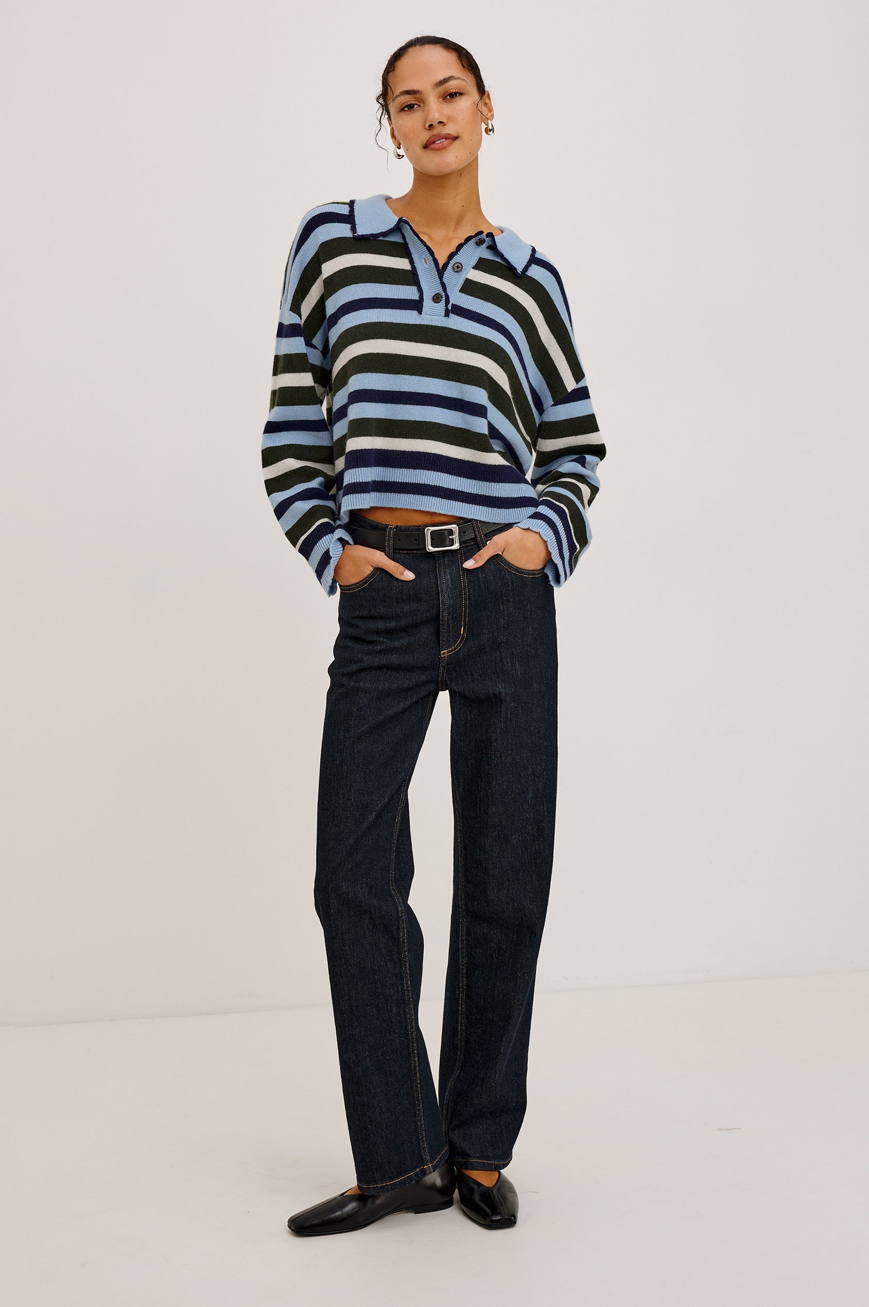 Rails Delora Sweater - Sky Forest Stripe