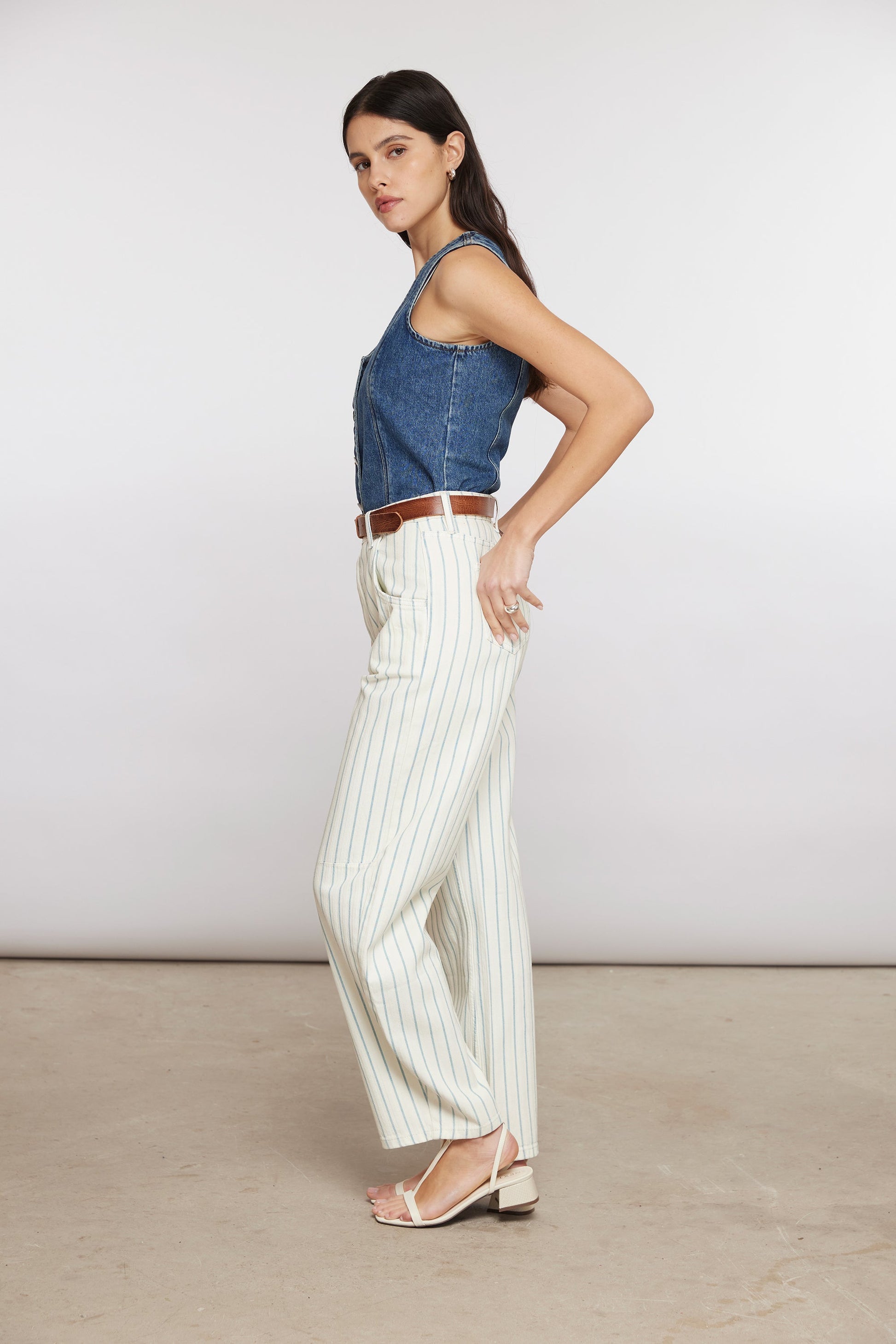 Seventy Nina High Waisted Jeans - Faded Stripe