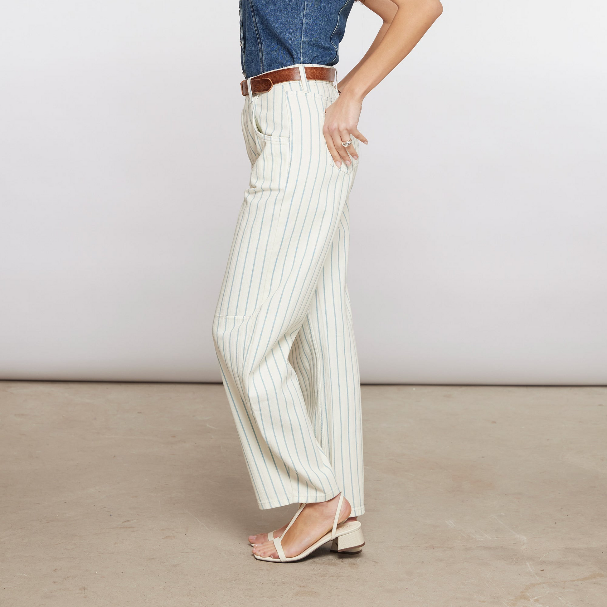 Seventy Nina High Waisted Jeans - Faded Stripe