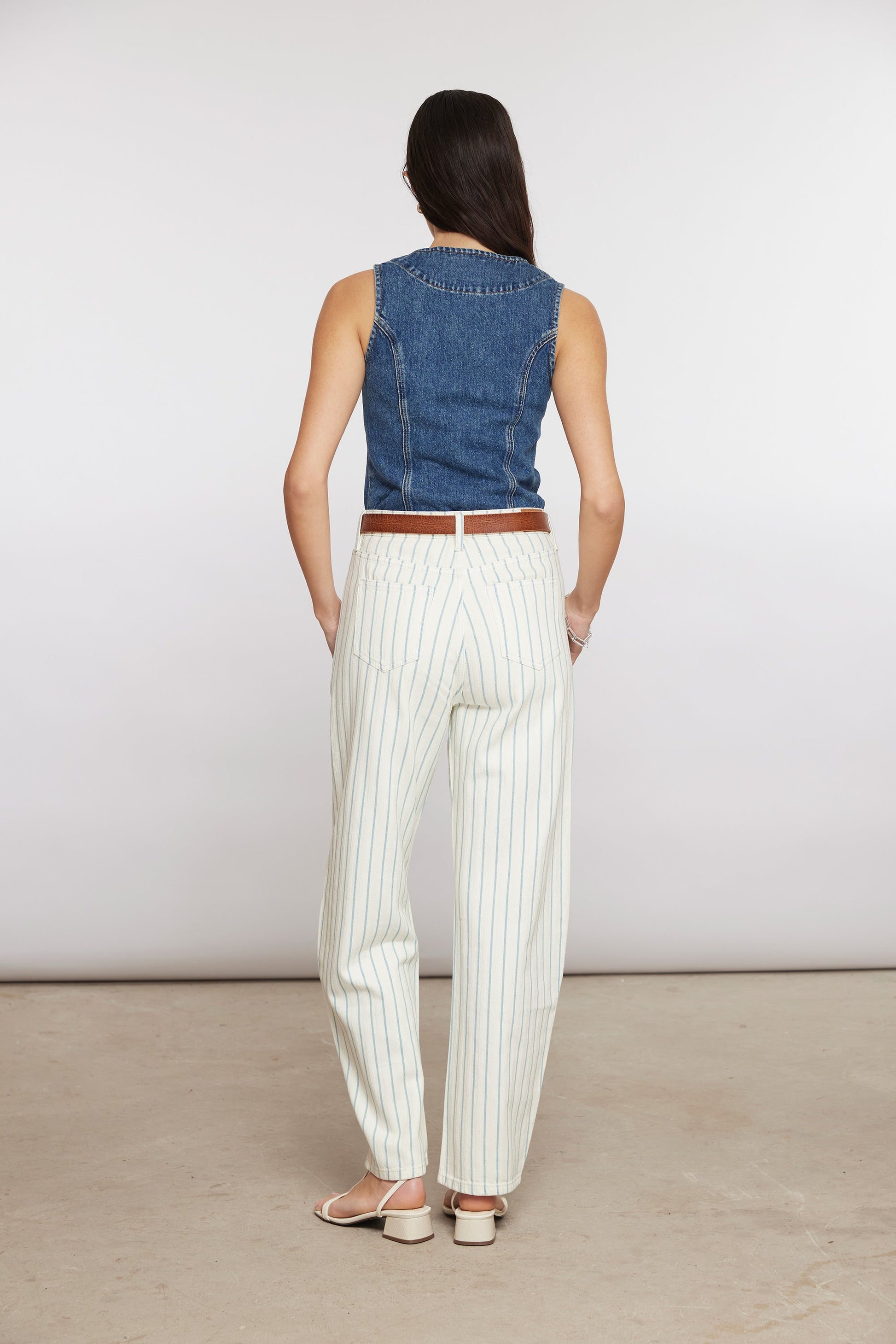 Seventy Nina High Waisted Jeans - Faded Stripe