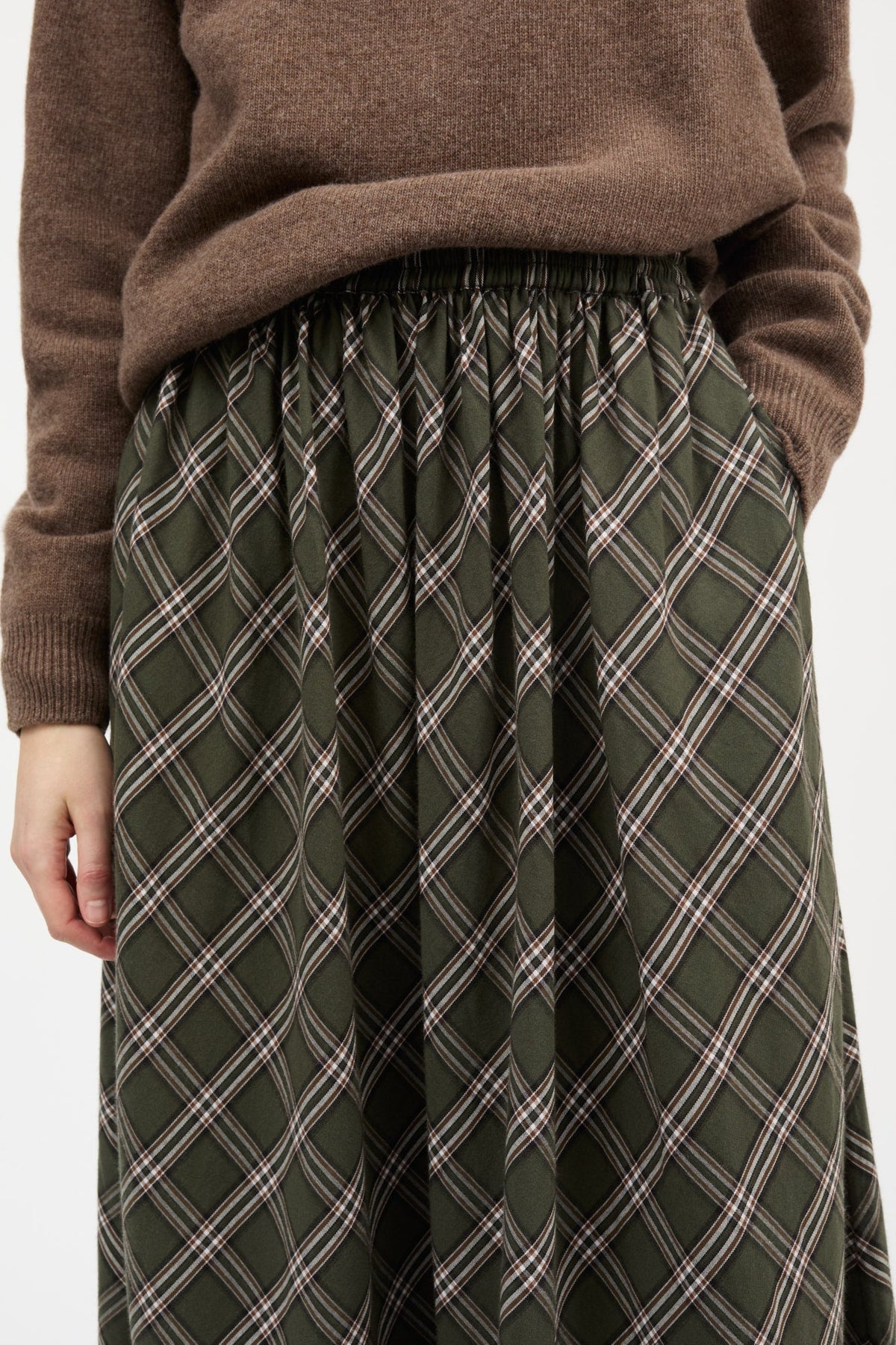 Skall Dagny Skirt - Green / White Check