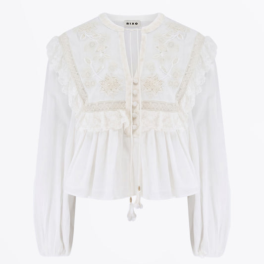 Diann Top - Lilly Embroidery Ivory