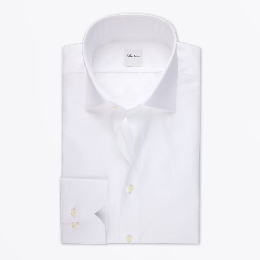 Stenstroms Regular Twofold Twill Shirt - White