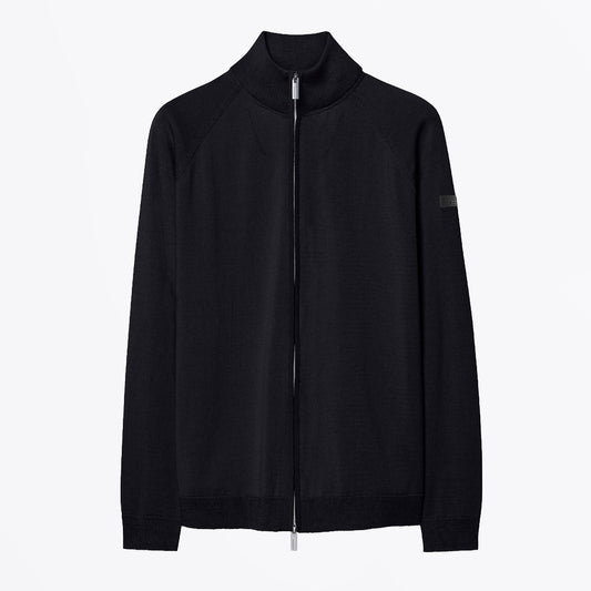 New Amos Cotton Full Zip Knit - Blue Black