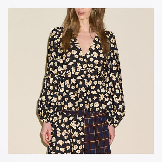 Bella Blouse - Brown Floral