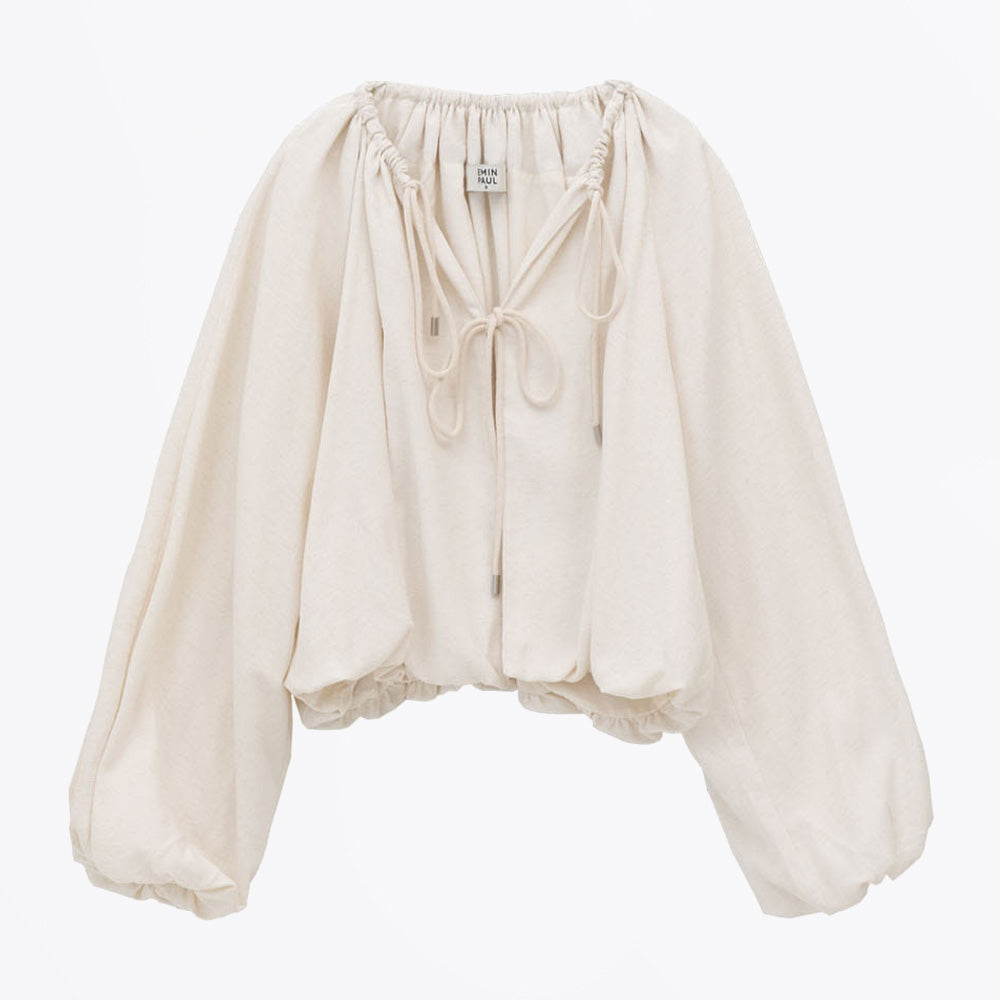 Emin Drawstring Volume Jacket - Off-White
