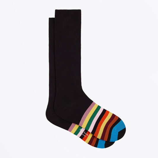 Signature Stripe Carter Tipping Socks - Black