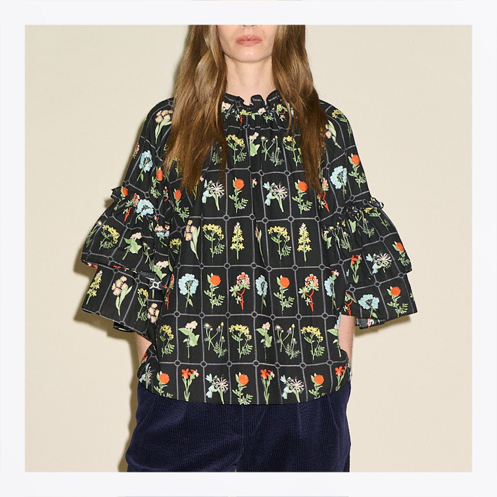 SAMDI Blythe Top - Black Multi Print