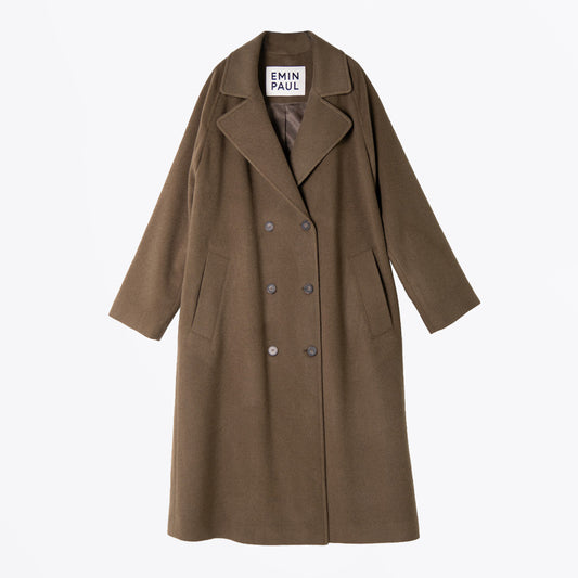 Relax Fit Double Wool Coat - Khaki