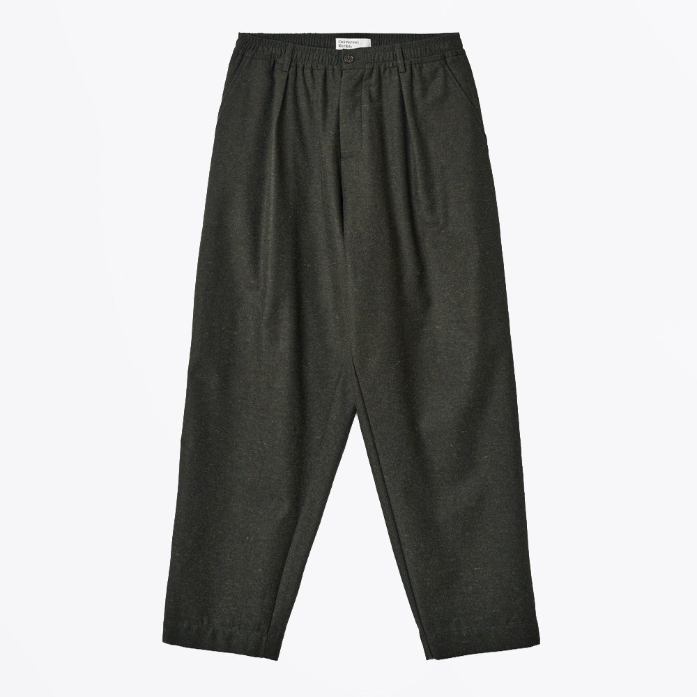 Universal Recycled IT Tweed Pleated Track Pant - Olive