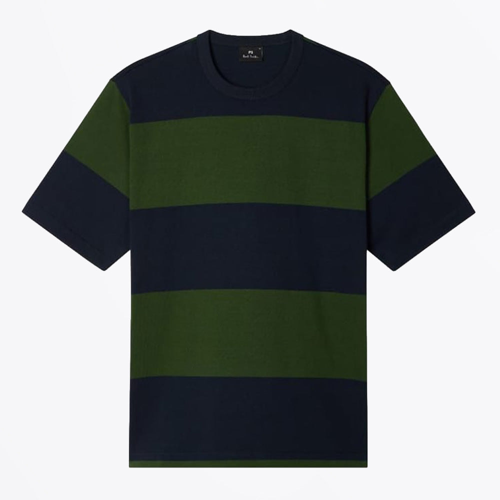Paul Striped Oversized T-Shirt - Bottle Green