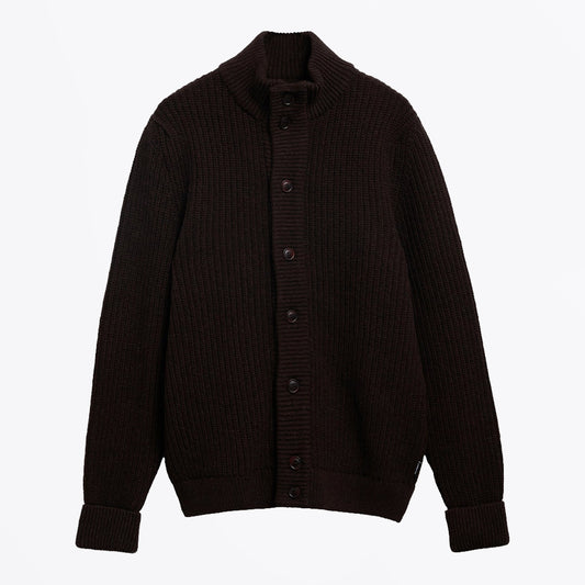 Mordale Knitted Button Through - Dark Brown