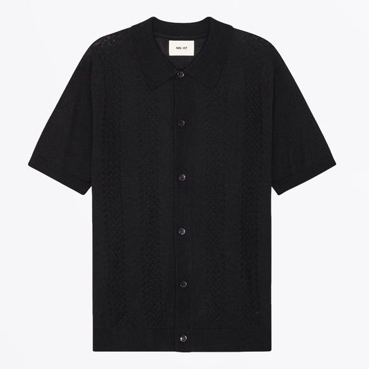 Thor Textured Short Sleeve Cardigan - Deep Navy