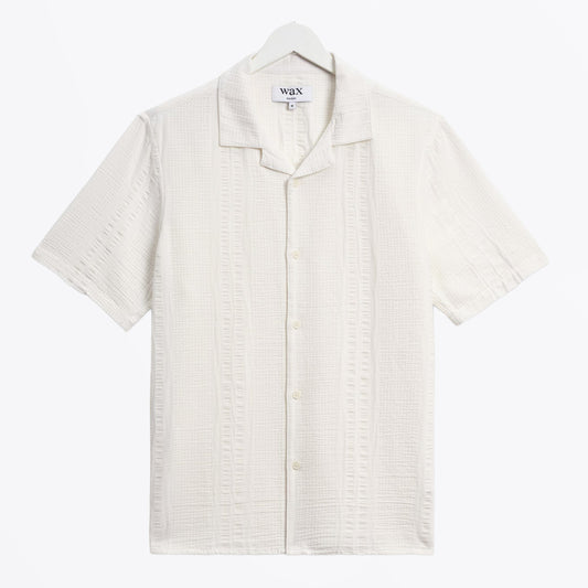 Didcot Double-Weave Seersucker Short-Sleeve Shirt - Ecru