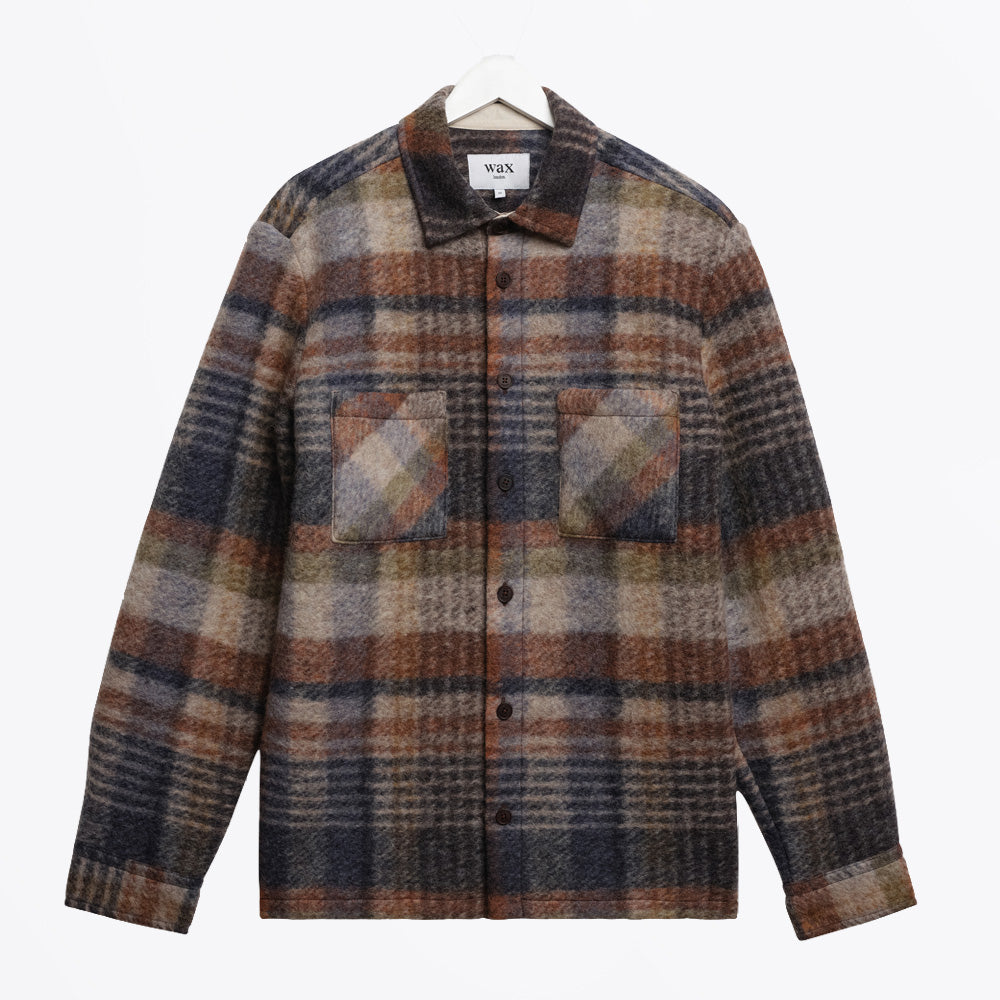 Wax Whiting Overshirt Ari Wool Blend Check - Oatmeal/Multi