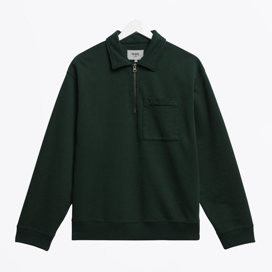 Reeve Quarter Zip Sweatshirt - Washed Green
