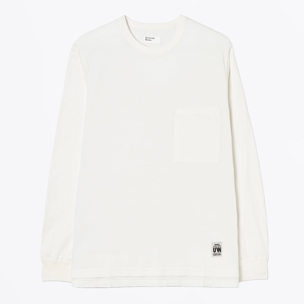 Universal Single Jersey Long Sleeve Core Pocket Tee - Ecru