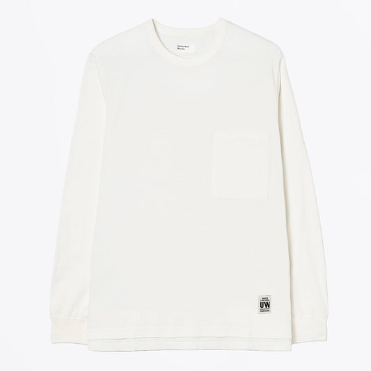 Single Jersey Long Sleeve Core Pocket Tee - Ecru