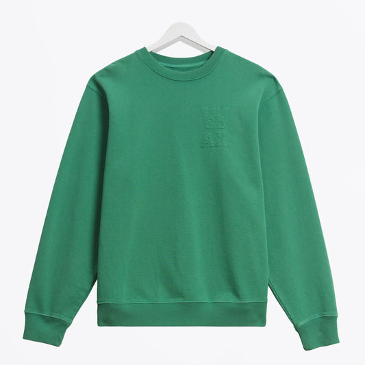 Sidney Embroidered Brushed Cotton Sweatshirt - Washed Green
