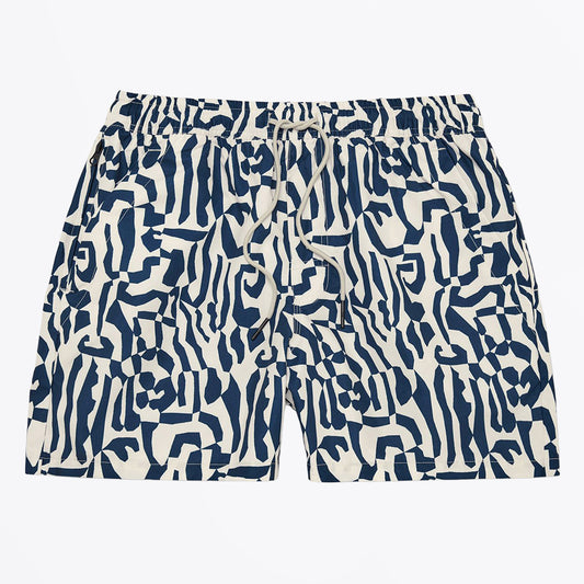 Marbling Swim Short - Blue