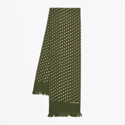 Dot Print Short Scarf - Olive