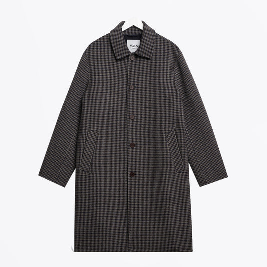 Stan Coat Double Face Check - Navy / Brown