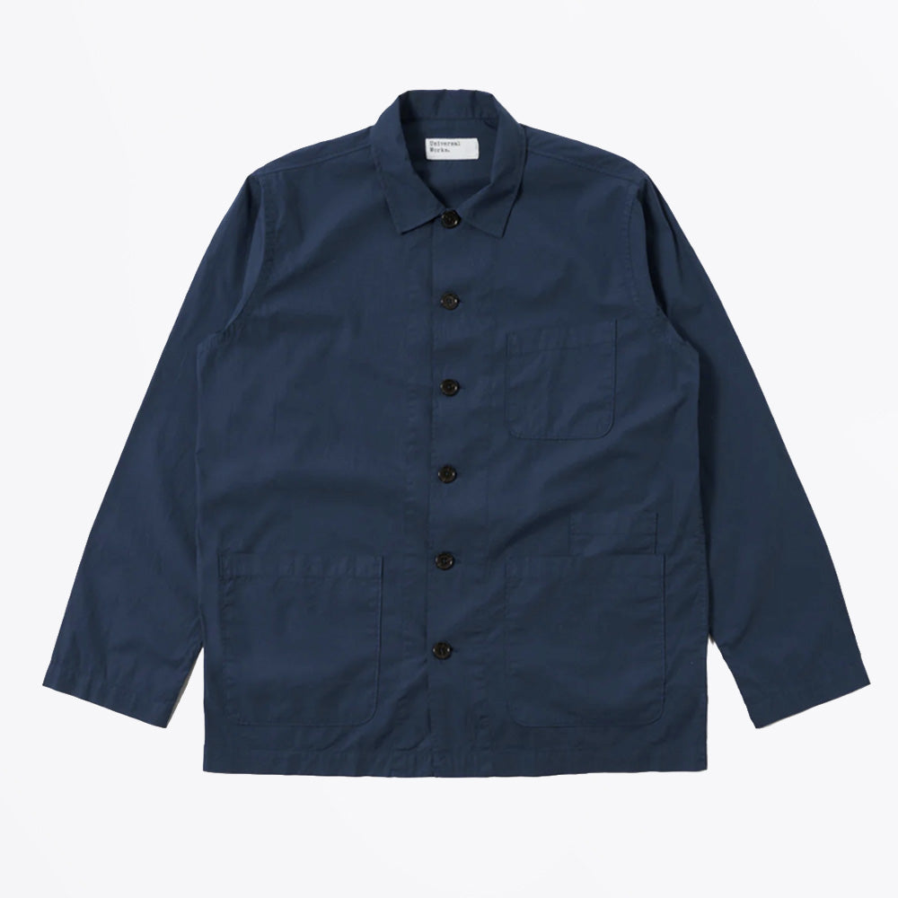 Universal Organic Fine Poplin Bakers Overshirt - Navy