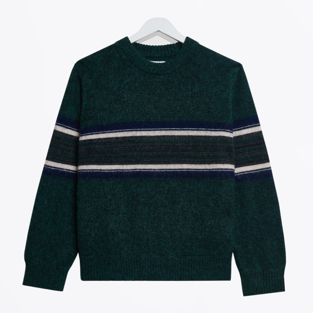 Wax Wilde Crew Brush Preppy Stripe - Dark Green