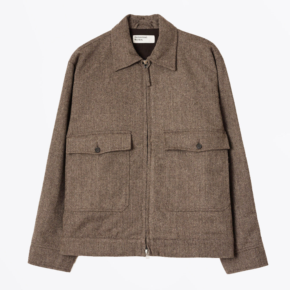 Universal Wool Herringbone E130 Jacket - Brown