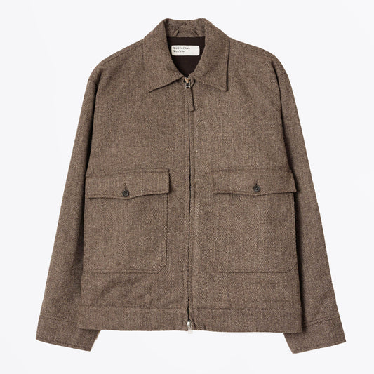 Wool Herringbone E130 Jacket - Brown