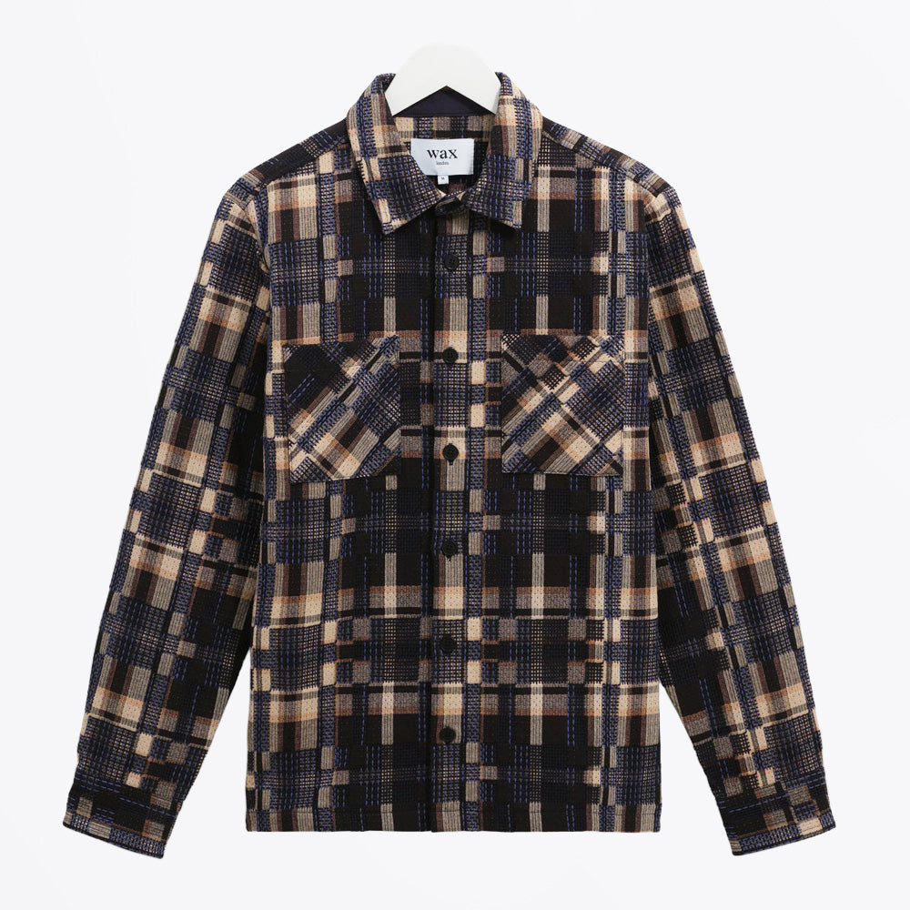 Wax Whiting Overshirt Glitch Check - Natural / Navy