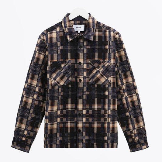 Whiting Overshirt Glitch Check - Natural / Navy