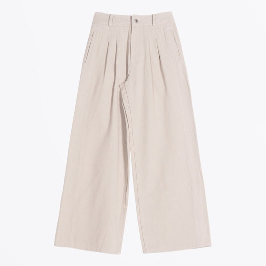 Baggy Cotton Trousers - Stone