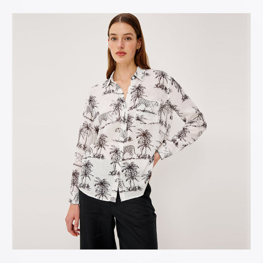 Charli Shirt - Ivory Bengal