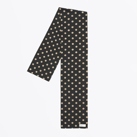 Evening Scarf Bold Dot Print Rayon - Black