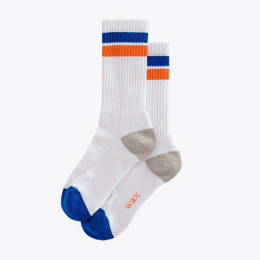 Thorpe Sports Sock Block Stripe - White / Blue